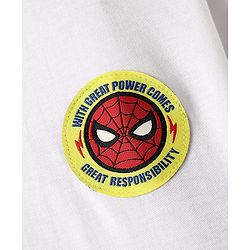 Pine Kids Marvel Terry Knit Half Drop Shoulder Sleeves Cut & Sew Oversized T-Shirt & Shorts Set With Spider-Man Graphics - Multicolor