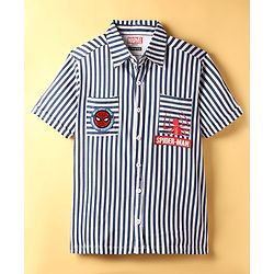 Pine Kids Marvel Cotton Woven Half Sleeves Shirt with Inner Tee  Spider Man Graphics - Multicolor