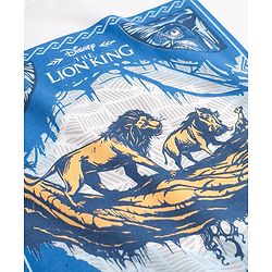 Pine Kids Disney 100% Cotton Oversized Drop Shoulder Half Sleeves T-Shirt & Shorts Set With Lion King Graphics - Blue