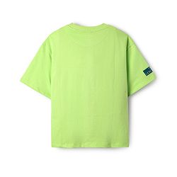 Pine Kids Disney Terry Knit Half Drop Shoulder Sleeves Oversized T-Shirt with Lion King Graphics - Light Green