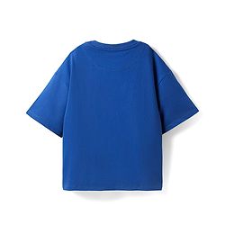 Pine Kids Disney Single Jersey Knit Half Sleeves Oversize Drop Shoulder T-Shirt With Lion King Graphics - Blue