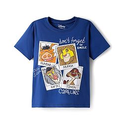 Pine Kids Disney Single Jersey Knit Half Sleeves Shorts Night Suit With Lion King Graphics - Navy Blue