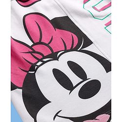 Pine Kids Disney Terry Knit Oversize Drop Shoulder Half Sleeves Cut & Sew Sweatshirt Dress with Minnie and Friends Graphics - White