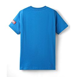 Pine Kids Marvel Single Jersey Knit Half Sleeve T-Shirt With Avenger Graphics And Badge Detailing - Blue