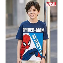 Pine Kids Marvel Single Jersey Knit Half Sleeves T-Shirt With Spider-Man Graphics - Multicolor