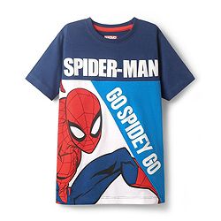 Pine Kids Marvel Single Jersey Knit Half Sleeves T-Shirt With Spider-Man Graphics - Multicolor