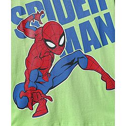 Pine Kids Marvel Single Jersey Knit Half Sleeve T-Shirt With Spider Man Graphics - Light Green