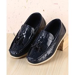 Pine Kids Slip On Textured Loafers - Navy Blue