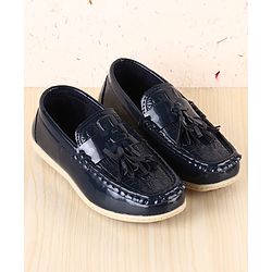 Pine Kids Slip On Textured Loafers - Navy Blue
