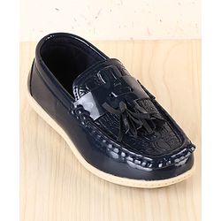 Pine Kids Slip On Textured Loafers - Navy Blue