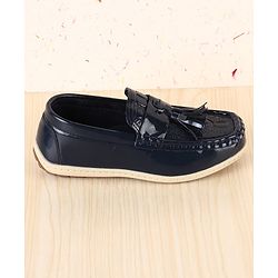 Pine Kids Slip On Textured Loafers - Navy Blue