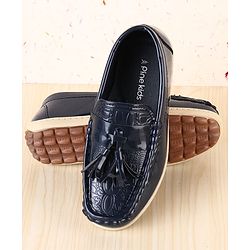 Pine Kids Slip On Textured Loafers - Navy Blue