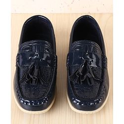 Pine Kids Slip On Textured Loafers - Navy Blue