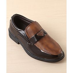 Pine Kids Solid Coloured Formal & Party Wear Shoes - Brown