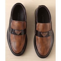 Pine Kids Solid Coloured Formal & Party Wear Shoes - Brown