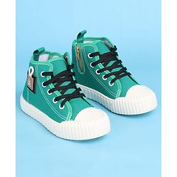 Pine Kids Lace Up Casual Shoes - Green & White