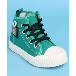 Pine Kids Lace Up Casual Shoes - Green & White