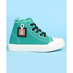Pine Kids Lace Up Casual Shoes - Green & White