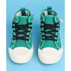Pine Kids Lace Up Casual Shoes - Green & White