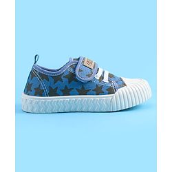 Pine Kids Velcro Closure Casual Shoes With Star Print - Blue