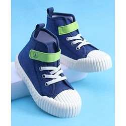 Pine Kids Velcro Closure Casual Shoes With Lace Detailing - Blue