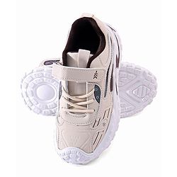 Pine Kids Sneaker Shoes With Velcro Closure & Tape Detailing - Beige