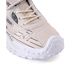 Pine Kids Sneaker Shoes With Velcro Closure & Tape Detailing - Beige