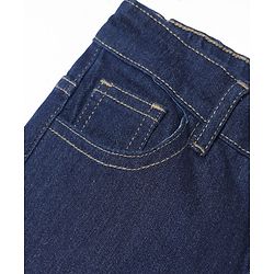 Pine Kids Denim Woven Full Length Washed Jeans - Navy Blue
