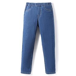 Pine Kids Denim Ankle Length Solid Colour Jeggings - Navy Blue