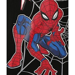 Pine Kids Marvel Single Jersey Knit Half Drop Shoulder Sleeves T-Shirt & Shorts Set With Spider-Man Graphics - Black