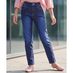 Pine Kids Denim Full Length Washed Jeans - Navy Blue