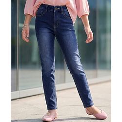 Pine Kids Denim Full Length Washed Jeans - Navy Blue