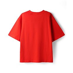 Pine Kids Marvel Single Jersey Knit Half Sleeves Drop Shoulder T-Shirt & Short Set With Avengers Graphics Red & Black