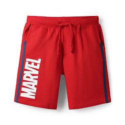 Pine Kids Marvel Single Jersey Knit Half Sleeves T-Shirt & Cut & Sew Short With Avengers Graphics - Red