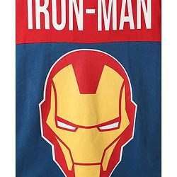 Pine Kids Marvel Single Jersey Knit Half Sleeves T-Shirt & Cut & Sew Short With Avengers Graphics - Red
