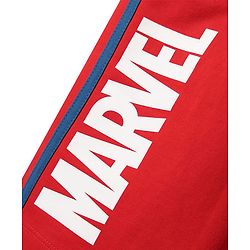 Pine Kids Marvel Single Jersey Knit Half Sleeves T-Shirt & Cut & Sew Short With Avengers Graphics - Red