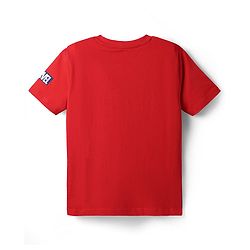 Pine Kids Marvel Single Jersey Knit Half Sleeves T-Shirt & Cut & Sew Short With Avengers Graphics - Red