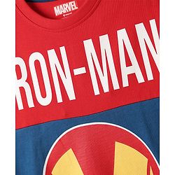 Pine Kids Marvel Single Jersey Knit Half Sleeves T-Shirt & Cut & Sew Short With Avengers Graphics - Red