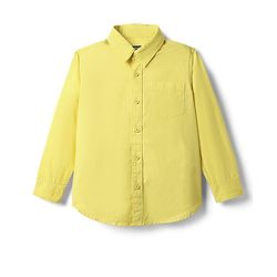 Pine Kids 100% Cotton Full Sleeves Solid Coloured Shirt - Yellow