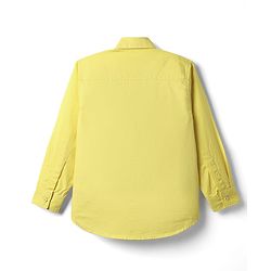 Pine Kids 100% Cotton Full Sleeves Solid Coloured Shirt - Yellow