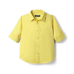 Pine Kids 100% Cotton Full Sleeves Solid Coloured Shirt - Yellow