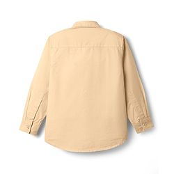 Pine Kids 100% Cotton Full Sleeves Solid Coloured Shirt - Yellow