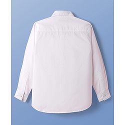 Pine Kids 100% Cotton Full Sleeves Solid Coloured Shirt With Inner Tee - White