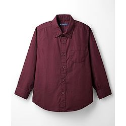 Pine Kids 100% Cotton Full Sleeves Solid Coloured Shirt With Inner Tee - White