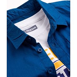 Pine Kids 100% Cotton Full Sleeves Solid Coloured Shirt With Inner Tee - White