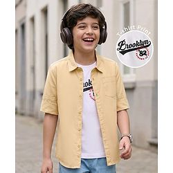 Pine Kids 100% Cotton Full Sleeves Solid Coloured Shirt With Inner Tee - White