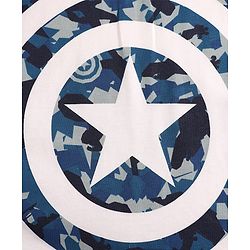 Pine Kids Marvel Single Jersey Knit Half Sleeves Drop Shoulder T-Shirt & Shorts Set with Avengers Graphics & Camouflage Detailing - Blue & White