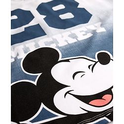 Pine Kids Disney Single Jersey Knit Half Drop Shoulder Sleeves T-Shirt & Shorts Set With Mickey Mouse & Family Graphics - White & Red