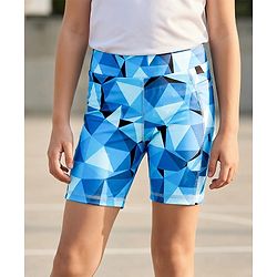 Pine Active Cycling Shorts With Abstract Print - Blue