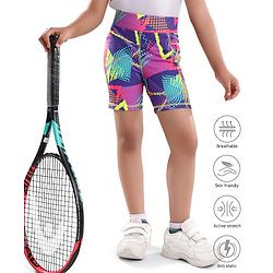 Pine Active Cycling Shorts With Abstract Print - Purple